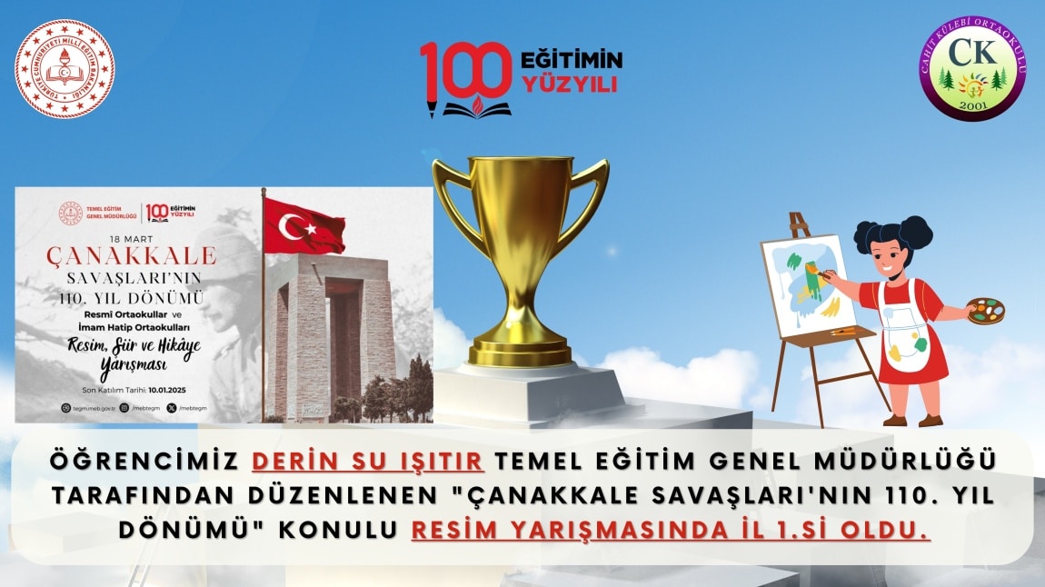 ÖĞRENCİMİZ RESİMDE İL 1.Sİ